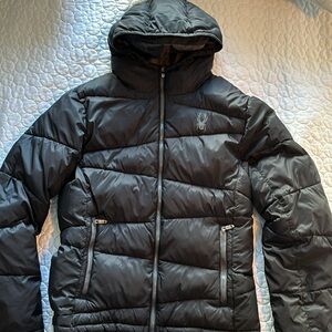 Like New SPYDER  Mens Black Puffer Jacket Winter